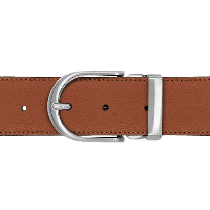 Ceinture 40 mm cuir grainé cognac boucle Roma mate