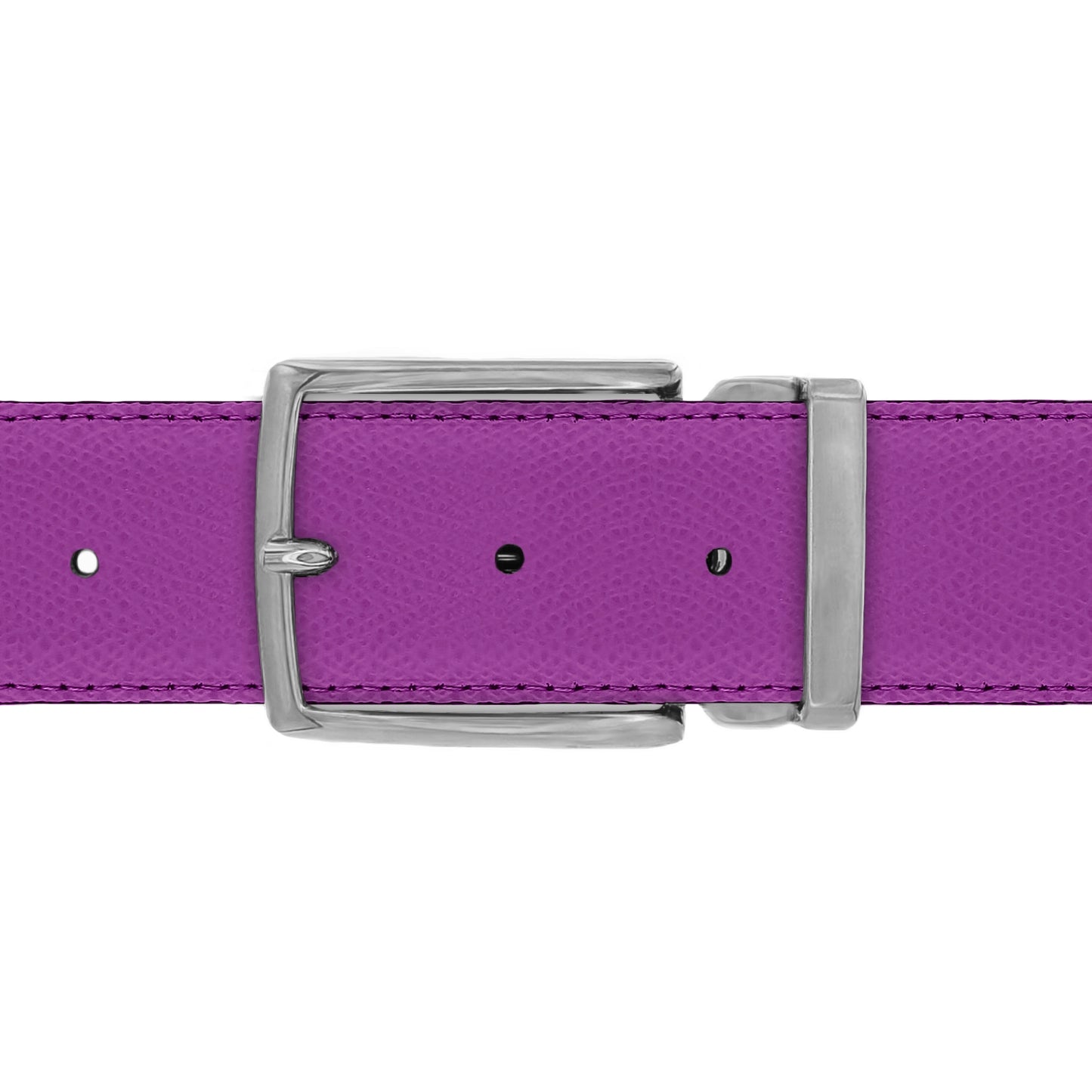 Ceinture 40 mm cuir grainé framboise boucle Milano mate