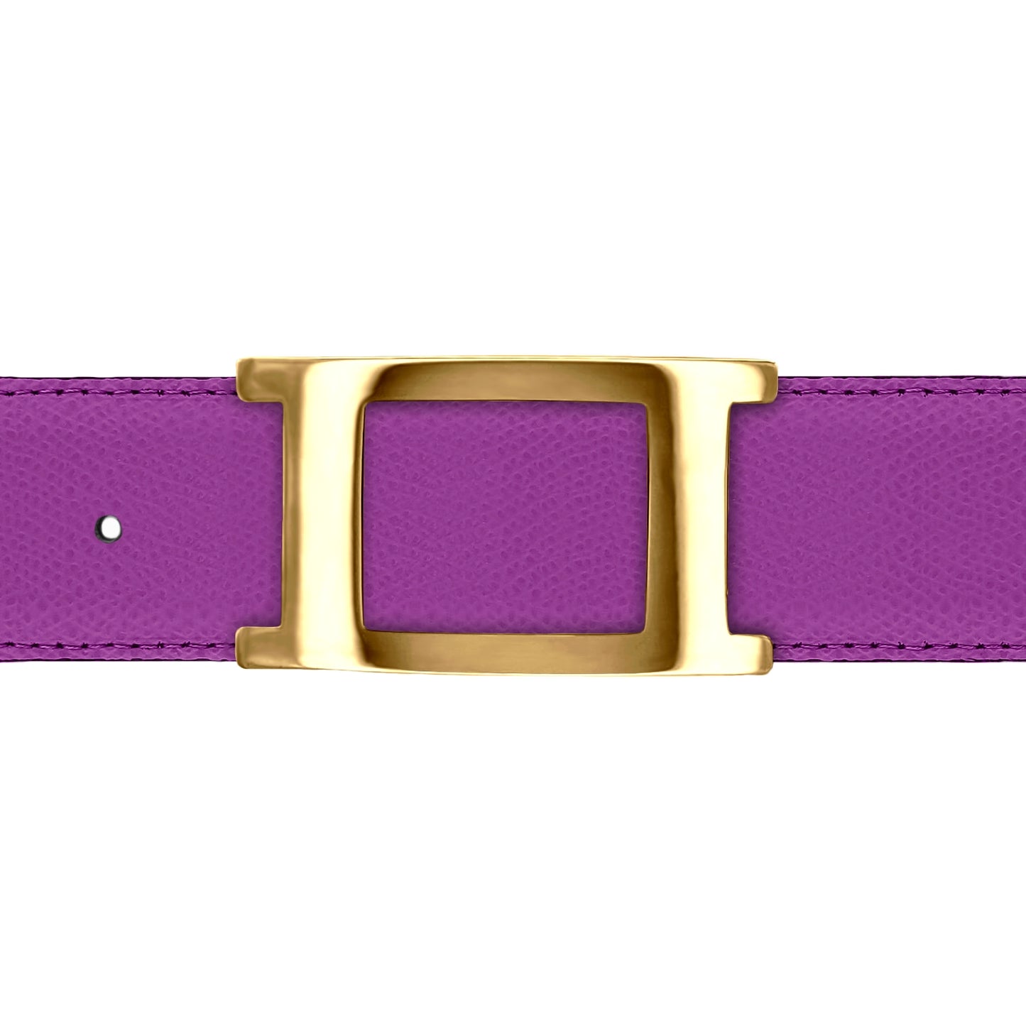 Ceinture 40 mm cuir grainé framboise boucle Portofino or
