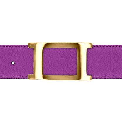 Ceinture 40 mm cuir grainé framboise boucle Portofino or