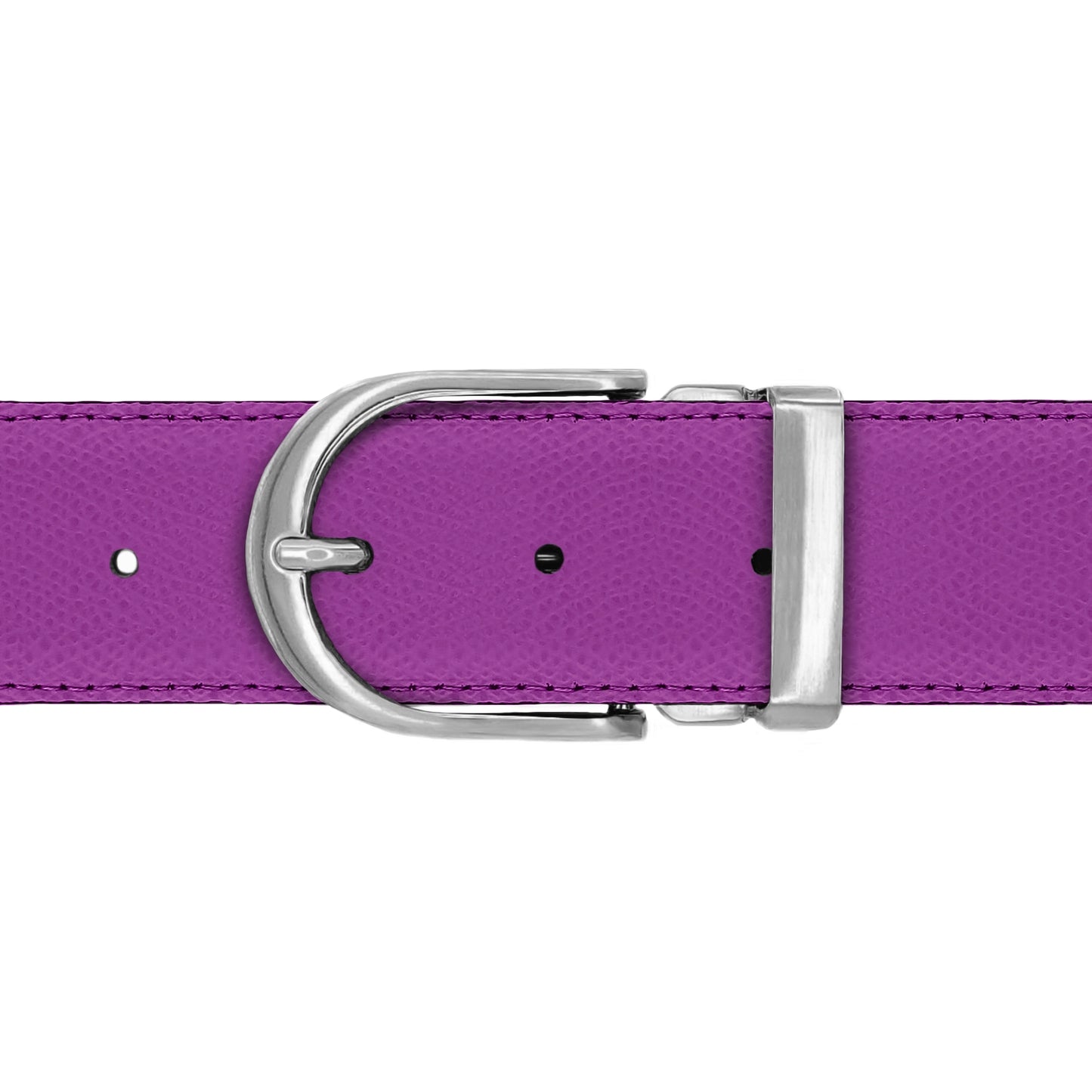 Ceinture 40 mm cuir grainé framboise boucle Roma mate