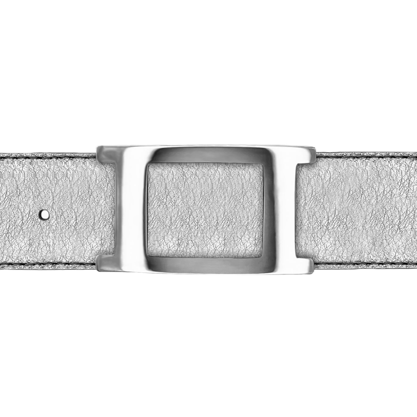 Ceinture 40 mm cuir souple argent boucle Portofino argent