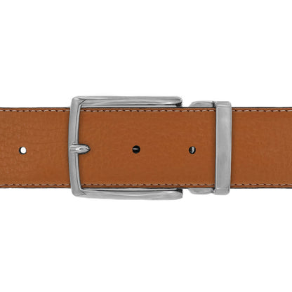 Ceinture 40 mm cuir souple cognac boucle Milano mate