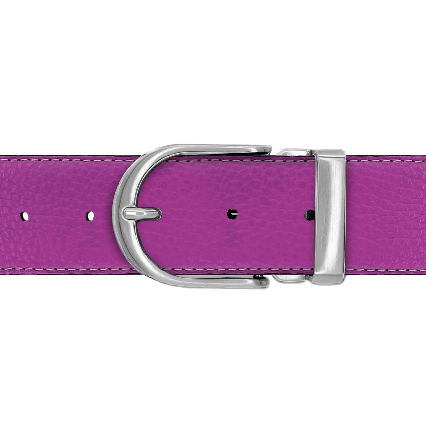 Ceinture 40 mm cuir souple framboise boucle Roma mate