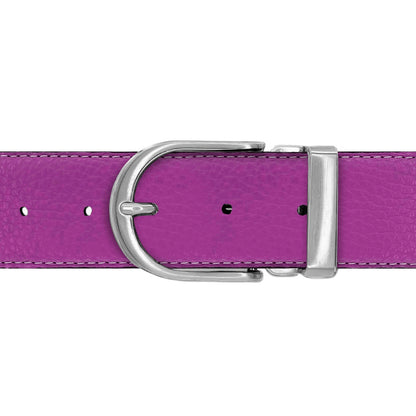 Ceinture 40 mm cuir souple framboise boucle Roma mate