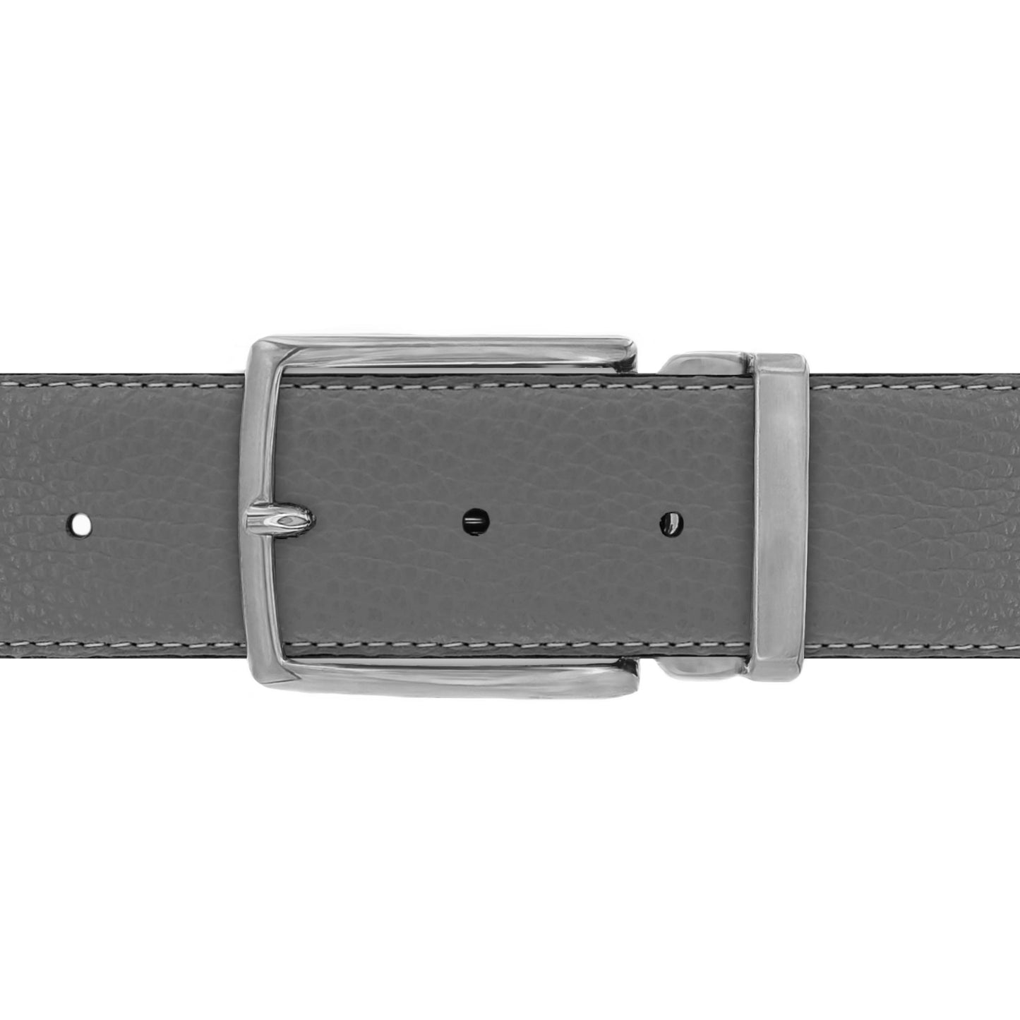 Ceinture 40 mm cuir souple gris boucle Milano mate