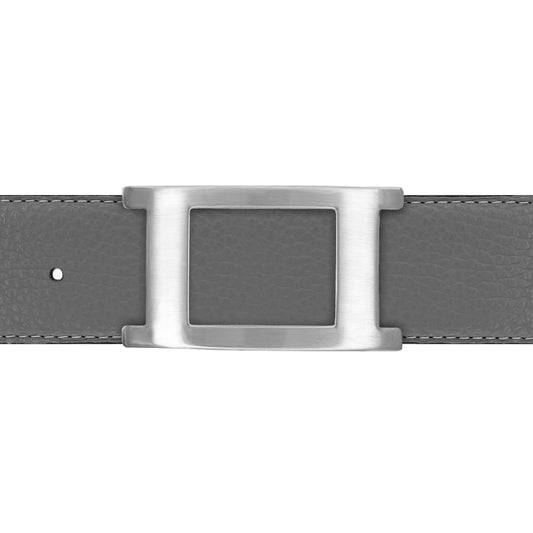 Ceinture 40 mm cuir souple gris boucle Portofino mate