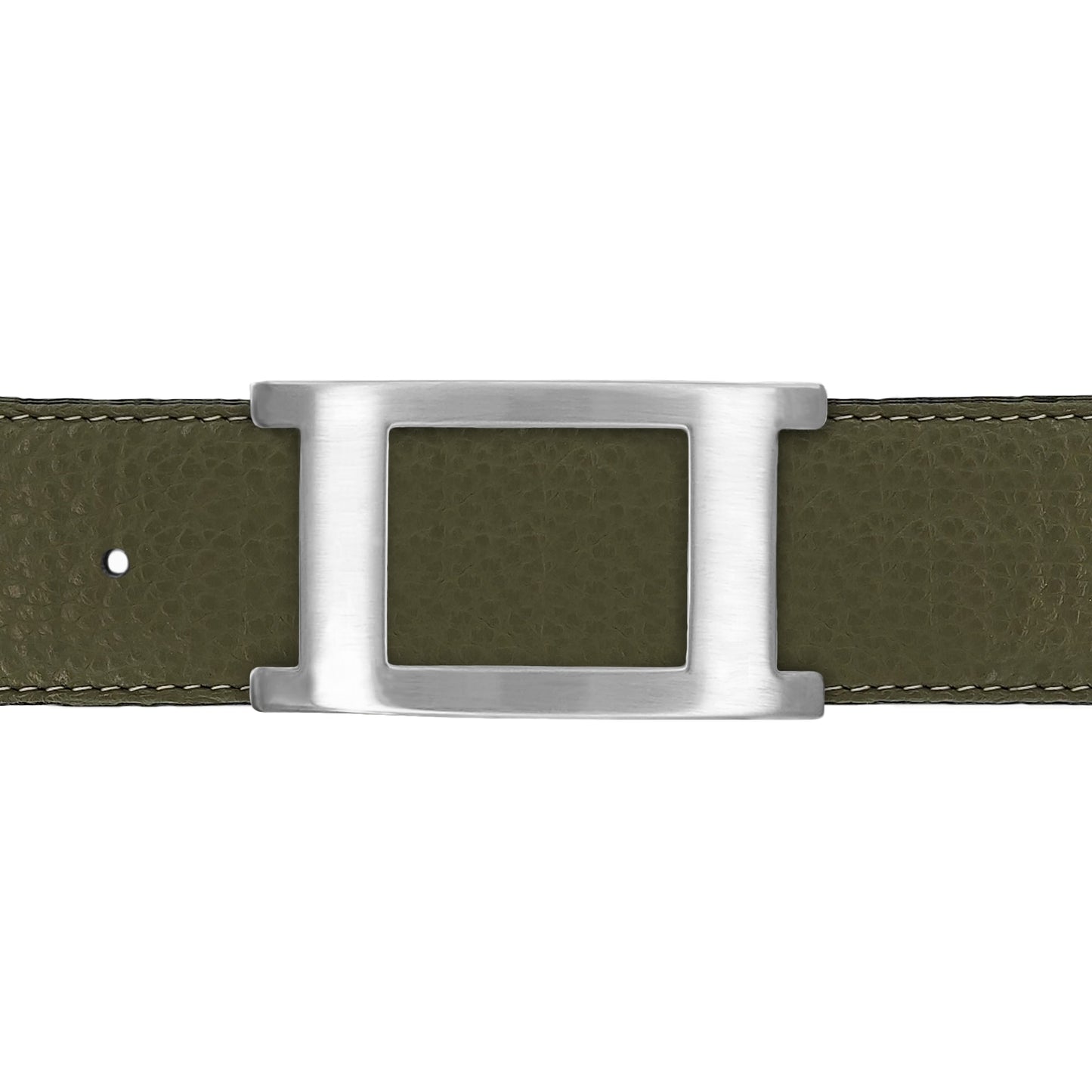Ceinture 40 mm cuir souple kaki boucle Portofino mate