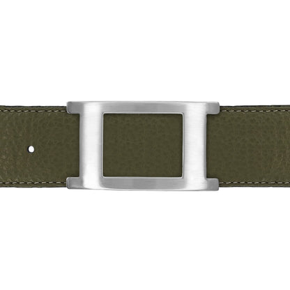 Ceinture 40 mm cuir souple kaki boucle Portofino mate