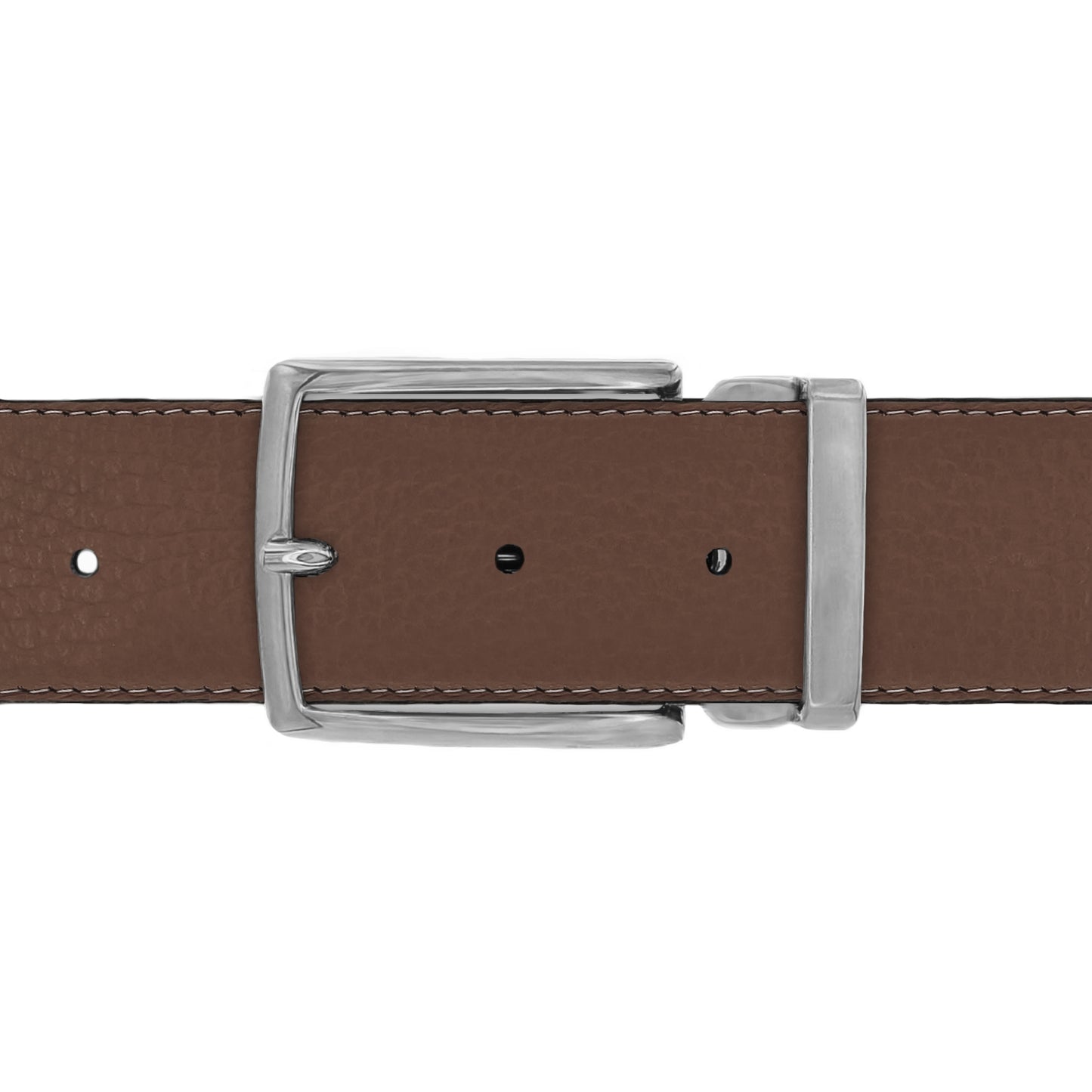 Ceinture 40 mm cuir souple marron boucle Milano mate