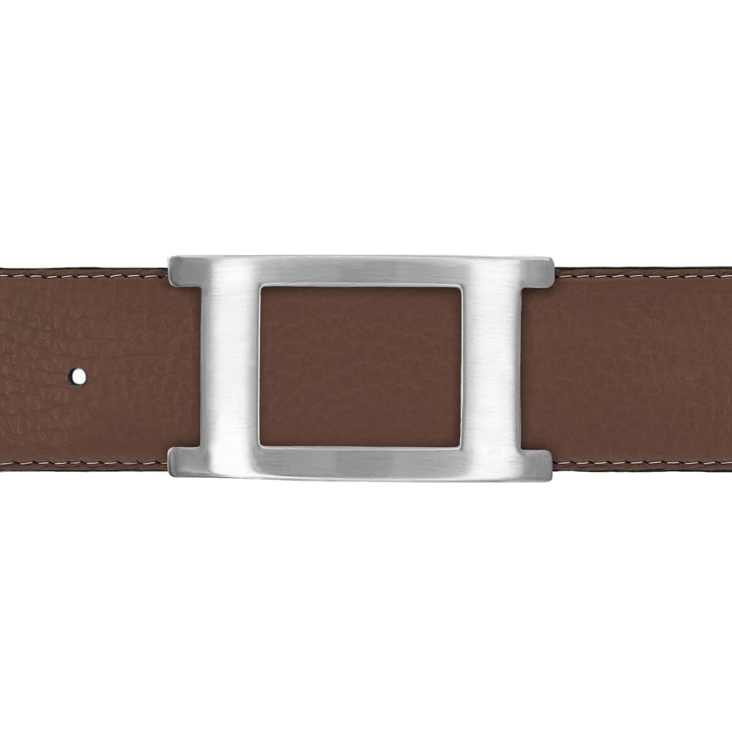 Ceinture 40 mm cuir souple marron boucle Portofino mate