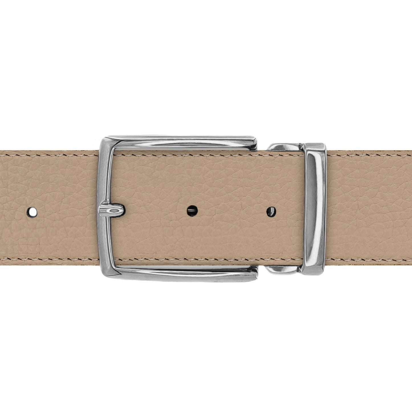 Ceinture 40 mm cuir souple nude boucle Milano argent