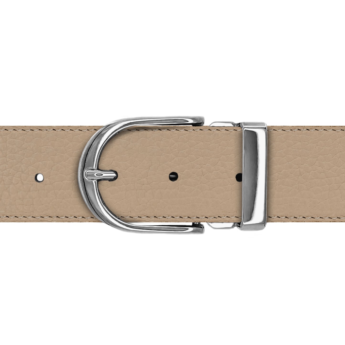 Ceinture 40 mm cuir souple nude boucle Roma argent