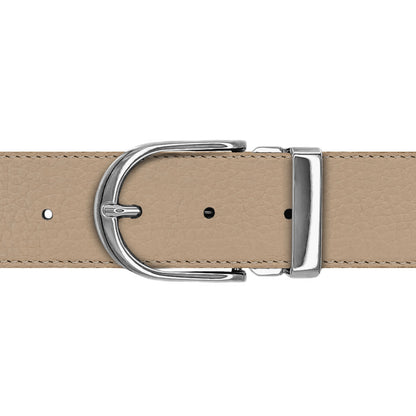 Ceinture 40 mm cuir souple nude boucle Roma argent
