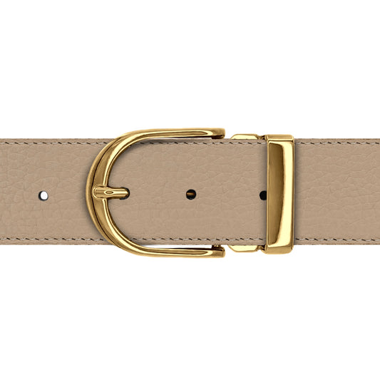 Ceinture 40 mm cuir souple nude boucle Roma or
