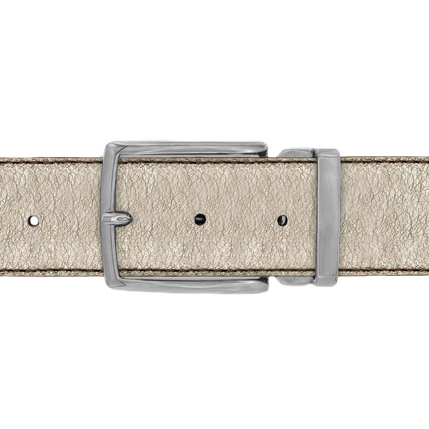 Ceinture 40 mm cuir souple or boucle Milano mate