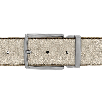 Ceinture 40 mm cuir souple or boucle Milano mate