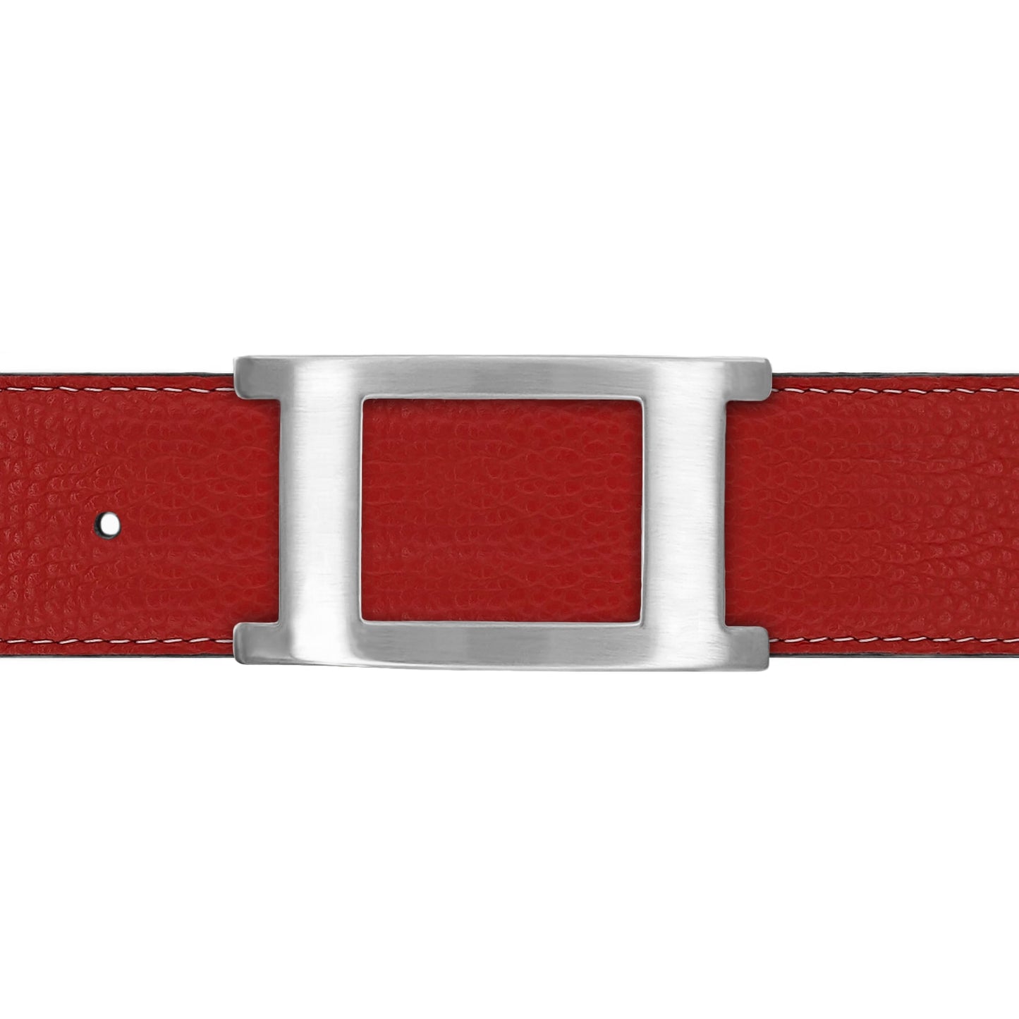 Ceinture 40 mm cuir souple rouge boucle Portofino mate
