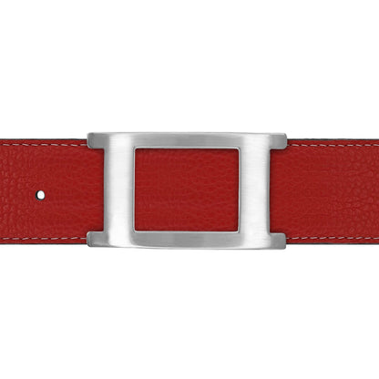 Ceinture 40 mm cuir souple rouge boucle Portofino mate