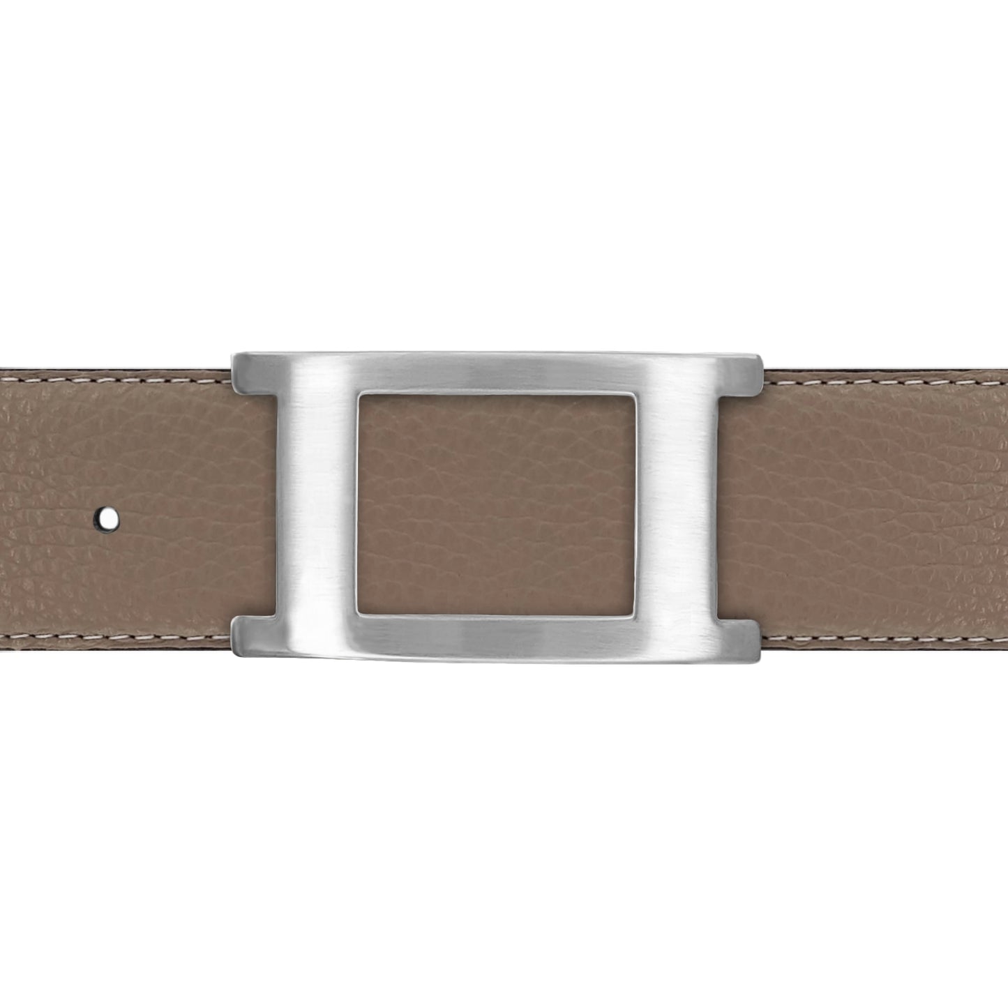 Ceinture 40 mm cuir souple taupe boucle Portofino mate