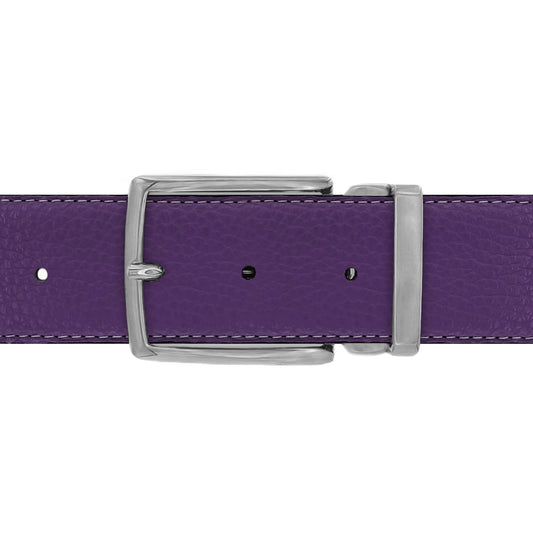 Ceinture 40 mm cuir souple violet boucle Milano mate