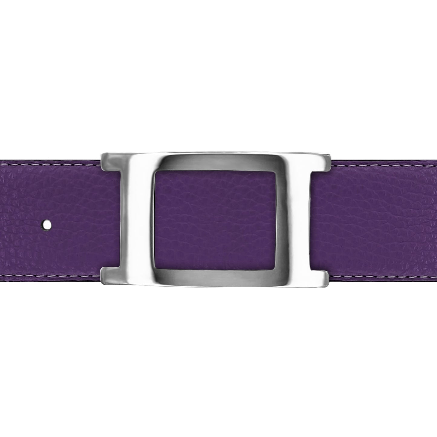 Ceinture 40 mm cuir souple violet boucle Portofino argent