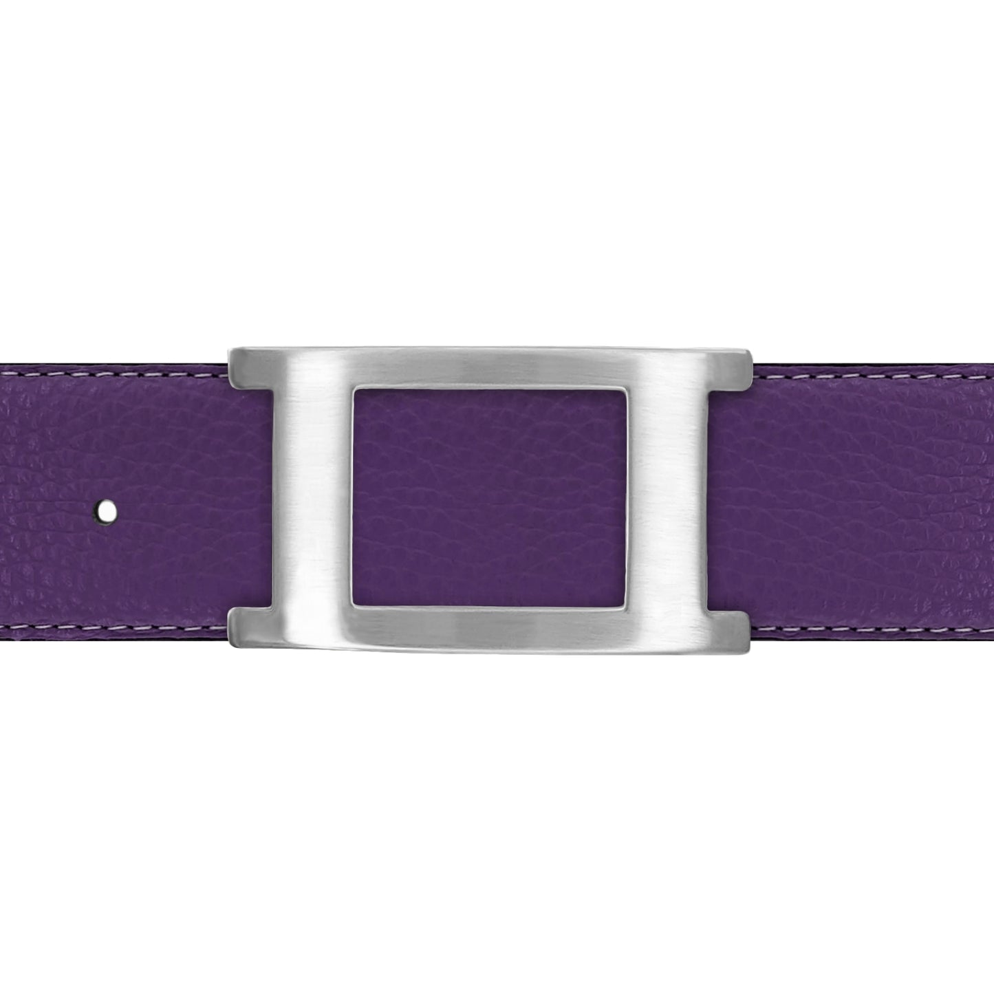 Ceinture 40 mm cuir souple violet boucle Portofino mate