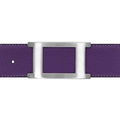 Ceinture 40 mm cuir souple violet boucle Portofino mate