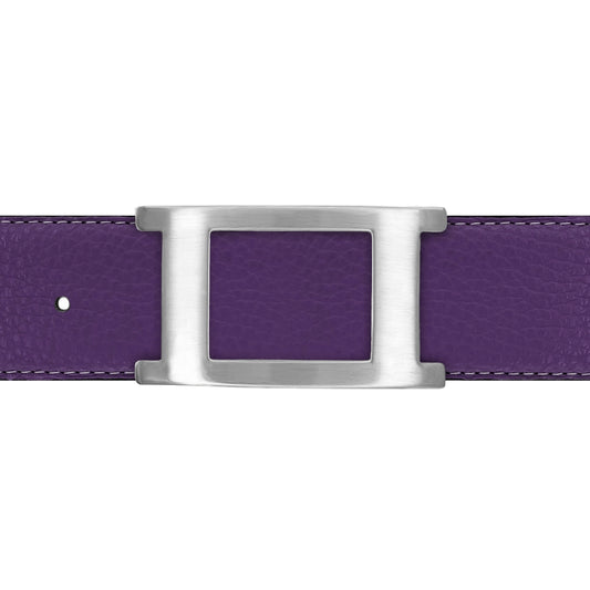 Ceinture 40 mm cuir souple violet boucle Portofino mate