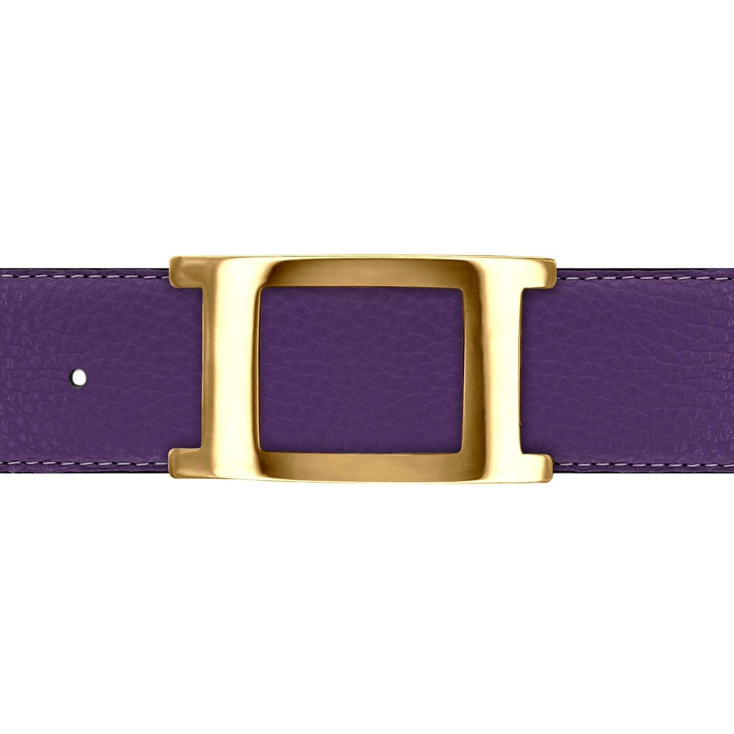 Ceinture 40 mm cuir souple violet boucle Portofino or