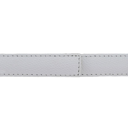 Ceinture enfant 20 mm cuir grainé blanc boucle Paris or