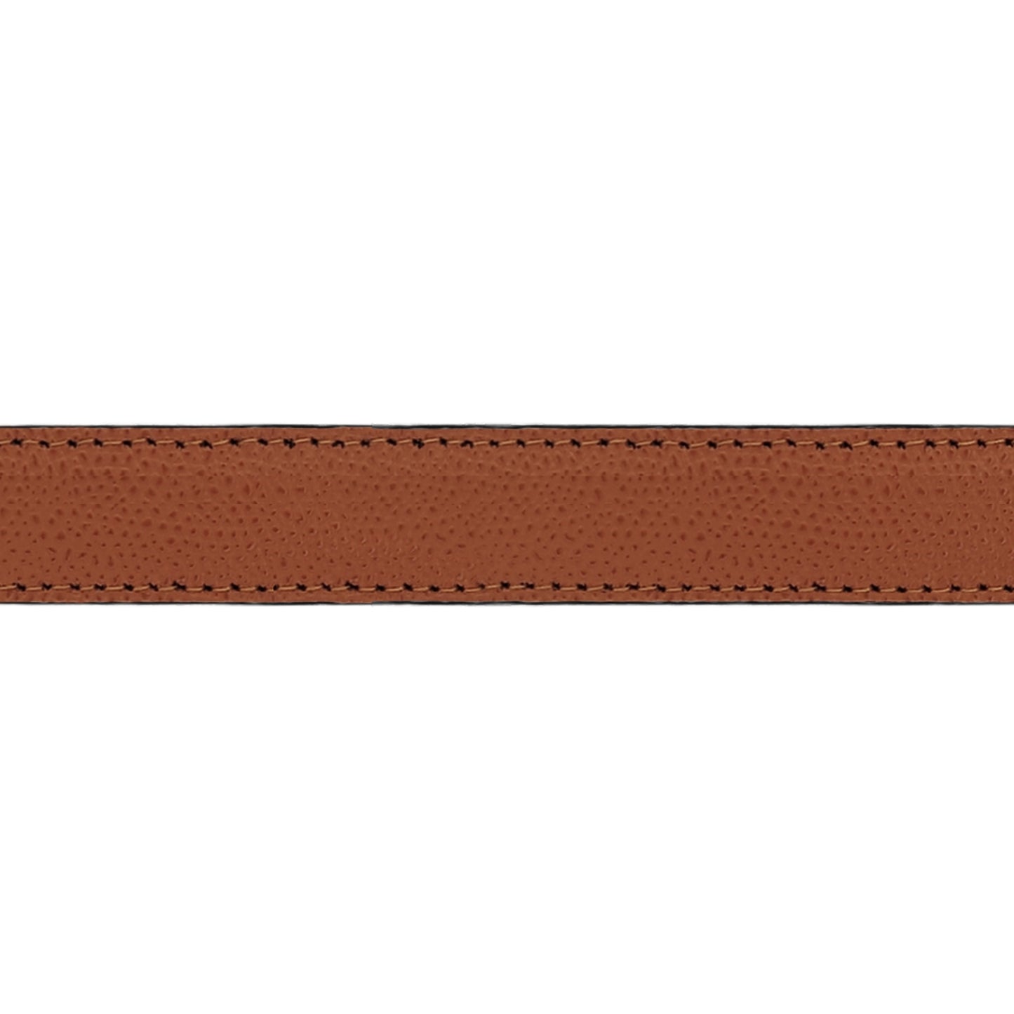 Lanière en cuir grainé cognac 20 mm
