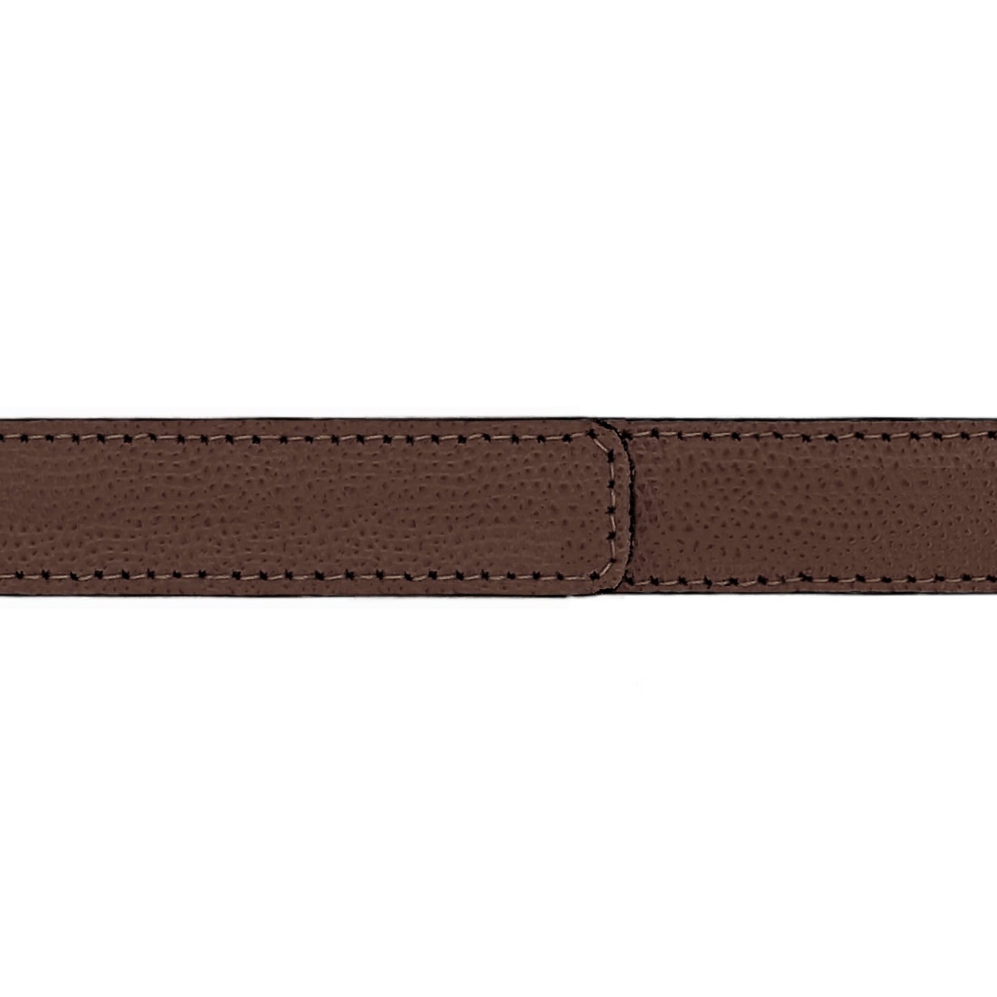 Ceinture 20 mm cuir grainé marron boucle Paris or