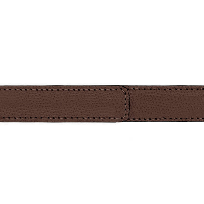 Ceinture 20 mm cuir grainé marron boucle Paris or