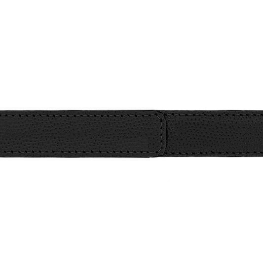 Lanière en cuir grainé noir 20 mm