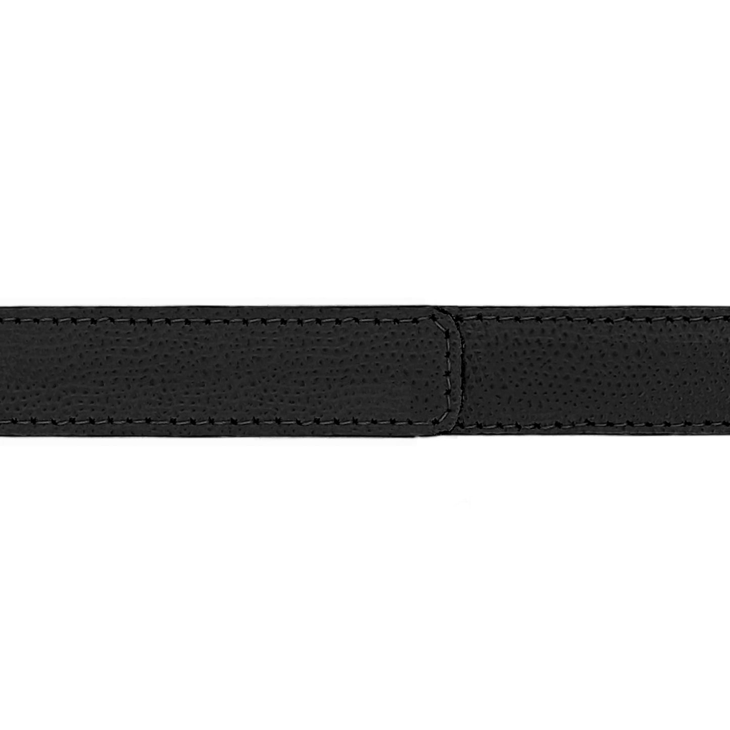 Ceinture 20 mm cuir grainé noir boucle Paris or