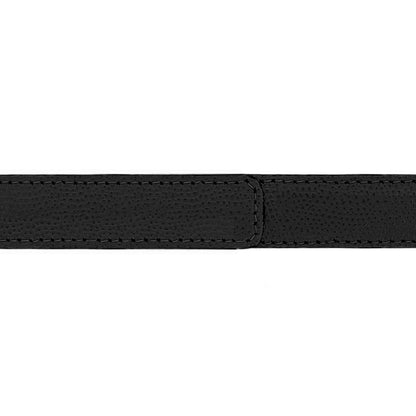 Ceinture 20 mm cuir grainé noir boucle Paris or