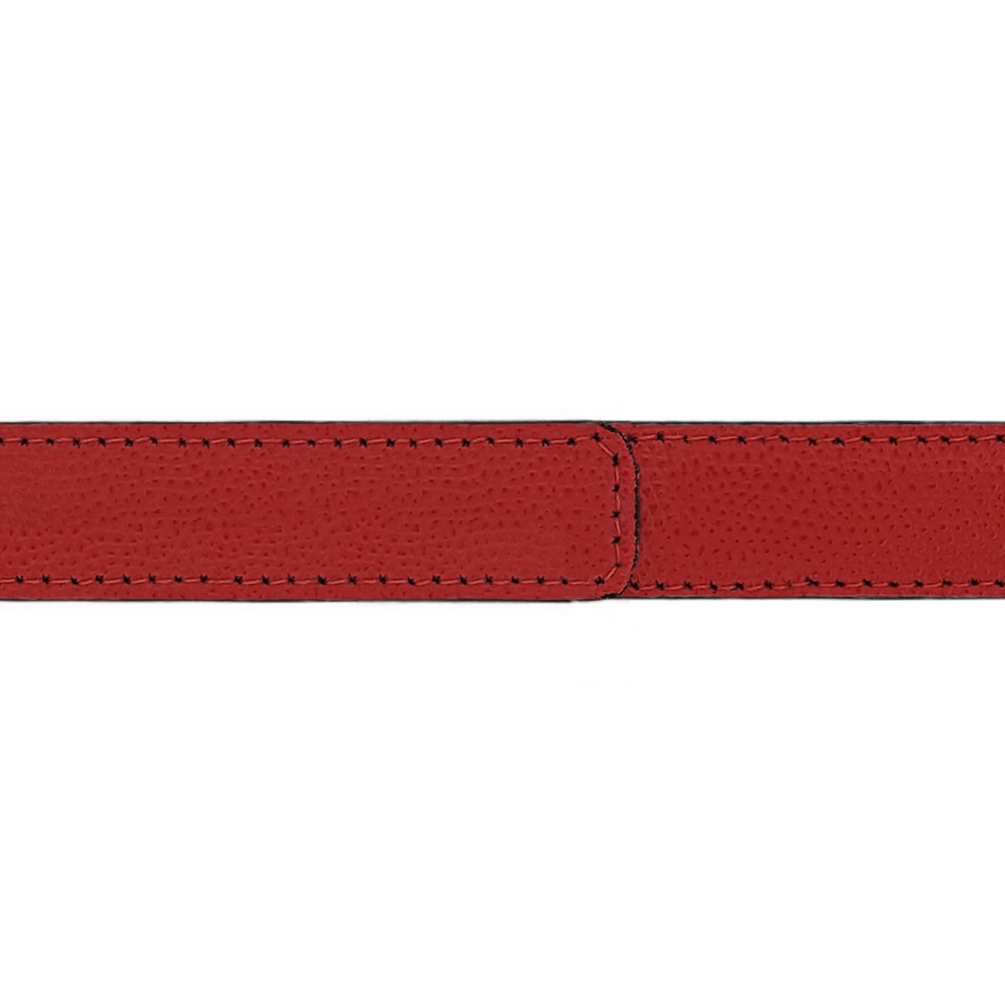 Ceinture 20 mm cuir grainé rouge boucle Paris argent