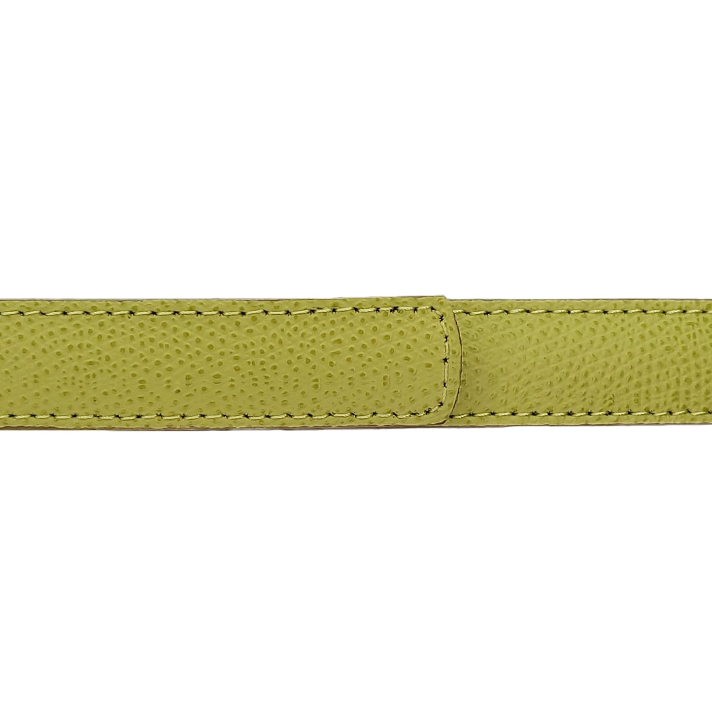 Lanière en cuir grainé vert anis 20 mm