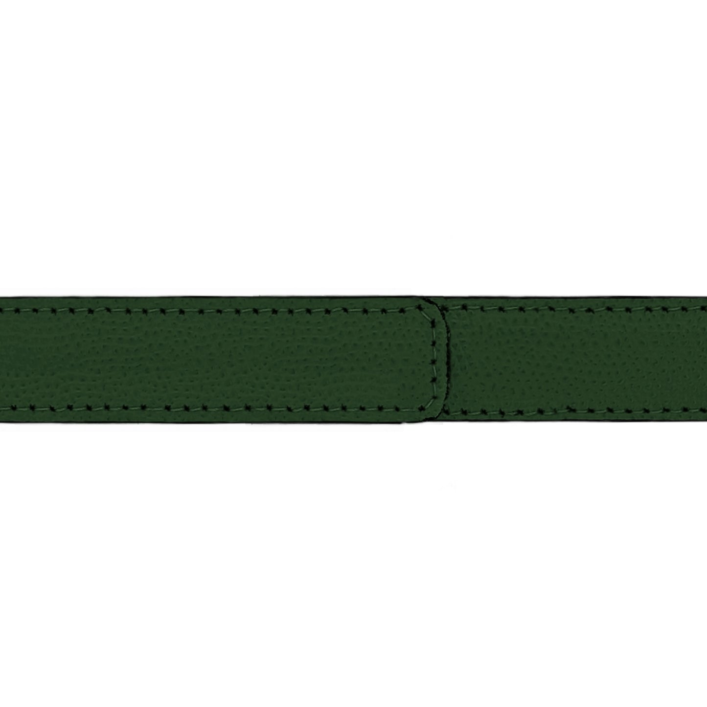 Ceinture enfant 20 mm cuir grainé vert bouteille boucle Roma argent