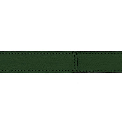 Ceinture enfant 20 mm cuir grainé vert bouteille boucle Roma argent