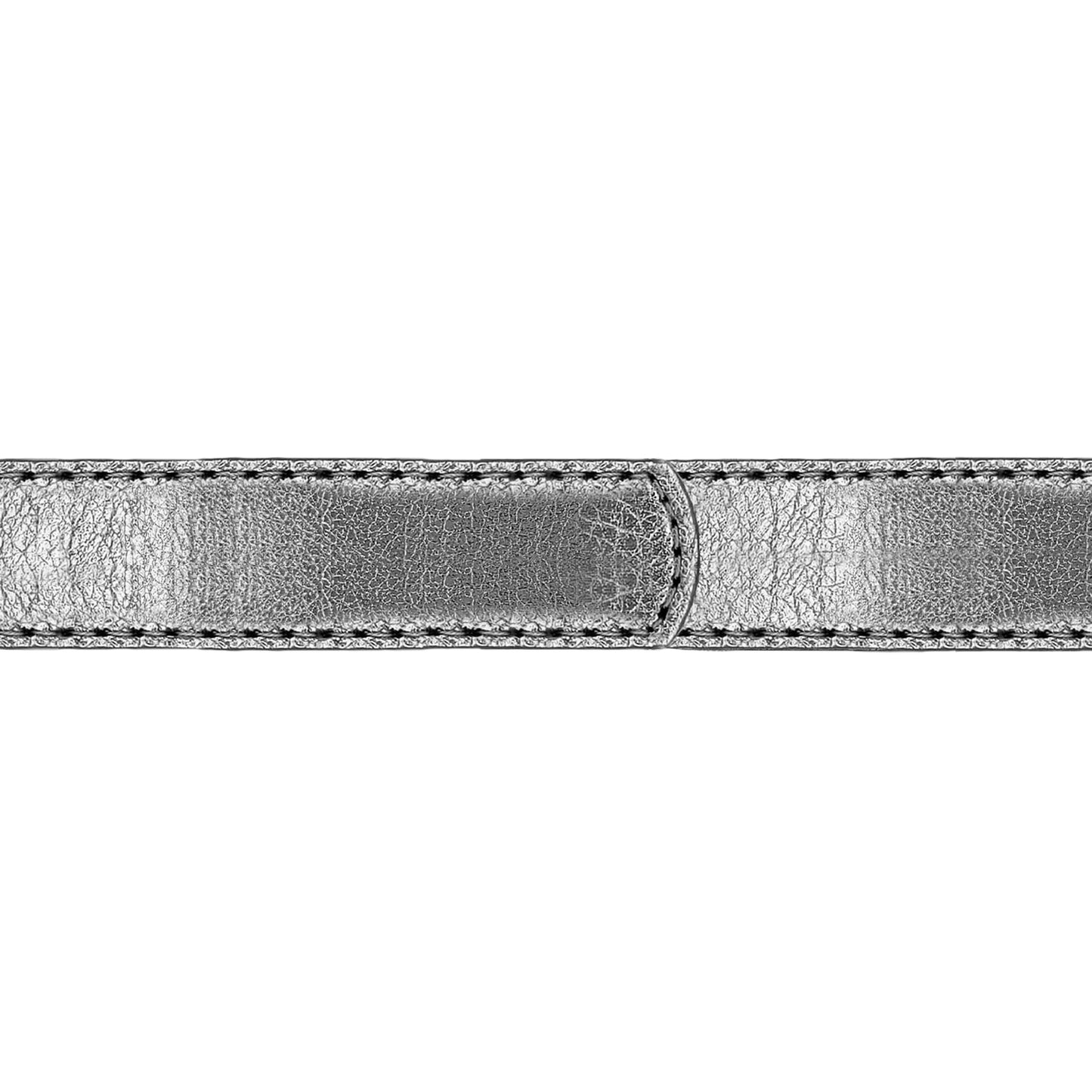 Ceinture 20 mm cuir souple argent boucle Paris or
