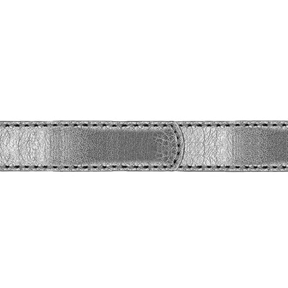 Ceinture 20 mm cuir souple argent boucle Paris or