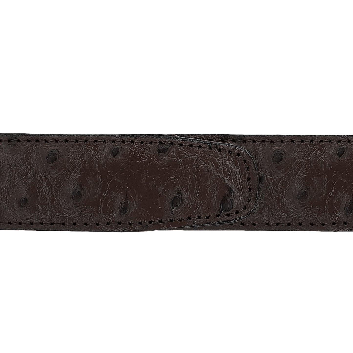 Ceinture 30 mm cuir façon autruche marron boucle Portofino mate