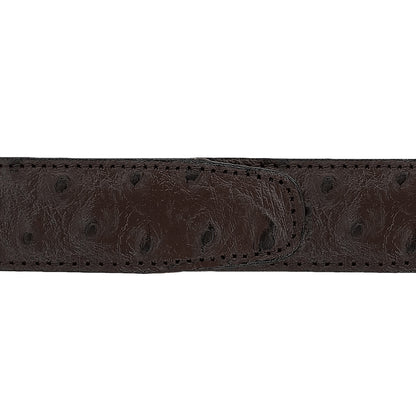 Ceinture 30 mm cuir façon autruche marron boucle Portofino mate