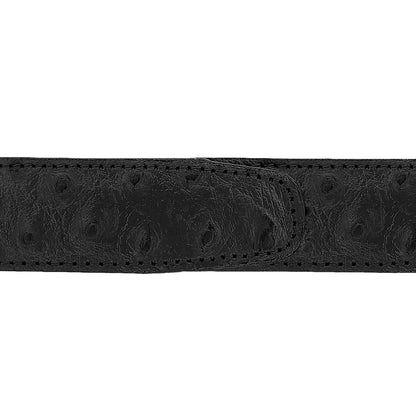 Ceinture 30 mm cuir façon autruche noir boucle Portofino or