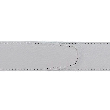 Ceinture 30 mm cuir grainé blanc boucle Côme or