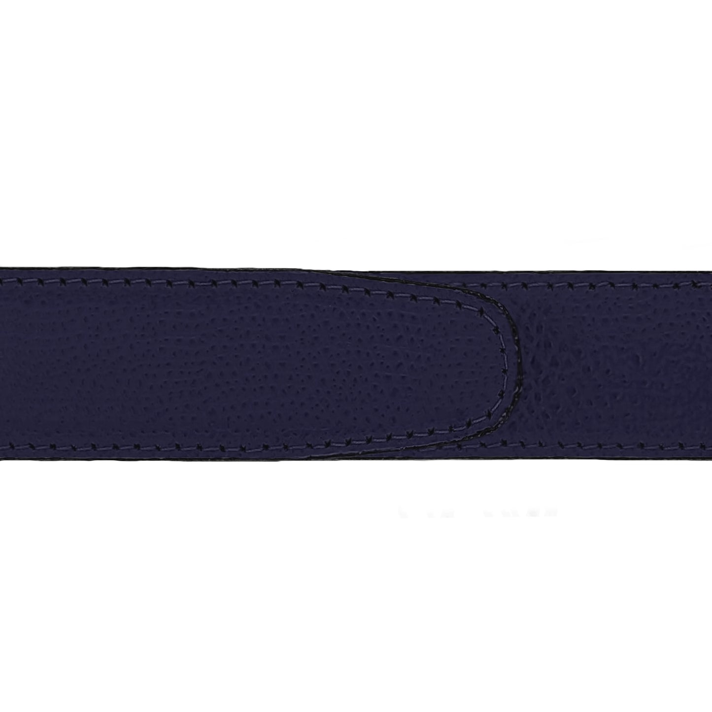 Ceinture 30 mm cuir grainé bleu marine boucle Côme argent
