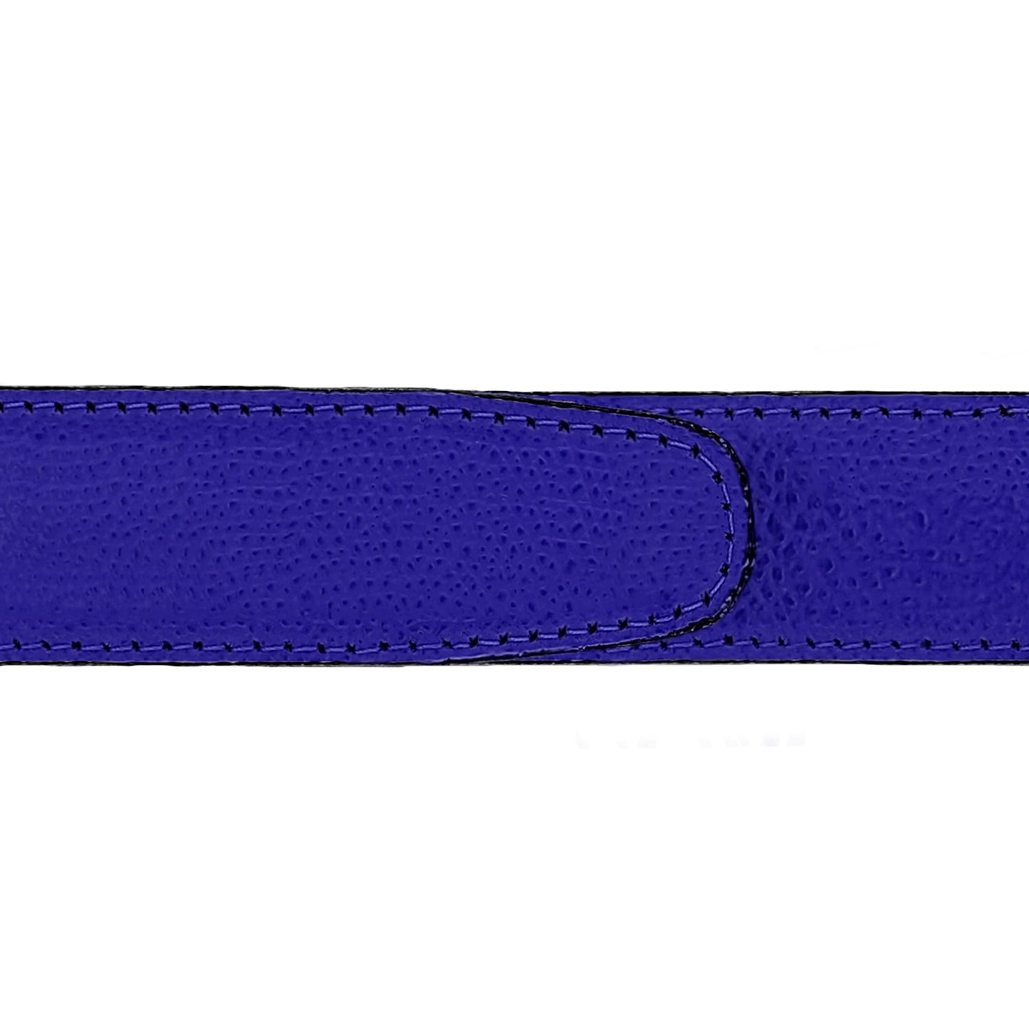 Ceinture 30 mm cuir grainé bleu roi boucle Roma argent