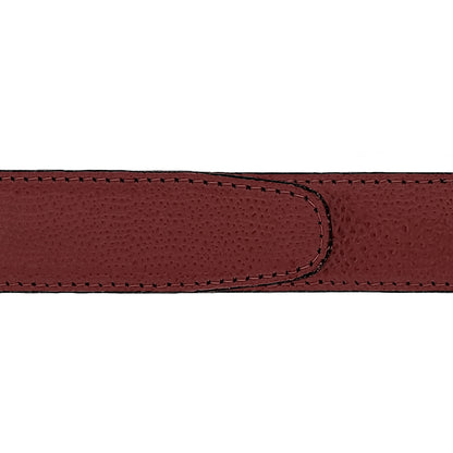 Ceinture 30 mm cuir grainé bordeaux boucle Côme mate